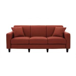 ソファー 幅190cm〔LeJOY スタンダードタイプ〕 カッパーレッド 脚:円錐/ナチュラル 〔リジョイ〕:20色から選べる カバーリングソファ ソファー 幅190cm〔LeJOY スタンダードタイプ〕 カッパーレッド 脚:円錐/ナチュラル 〔リジョイ〕:20色から選べる カバーリングソファ