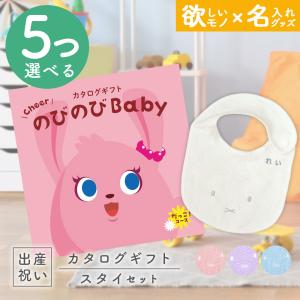 出産祝い カタログギフト のびのびBaby 5つ選べる だっこ！コース ＆ 今治タオル 名入れミッフィースタイセット 男の子 女の子 誕生日 御祝｜gift-maruheart