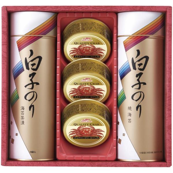 白子のり海苔・かに缶詰合せSN-400｜のし 包装 無料 ギフト 内祝 香典返し 返礼品 お中元 お...