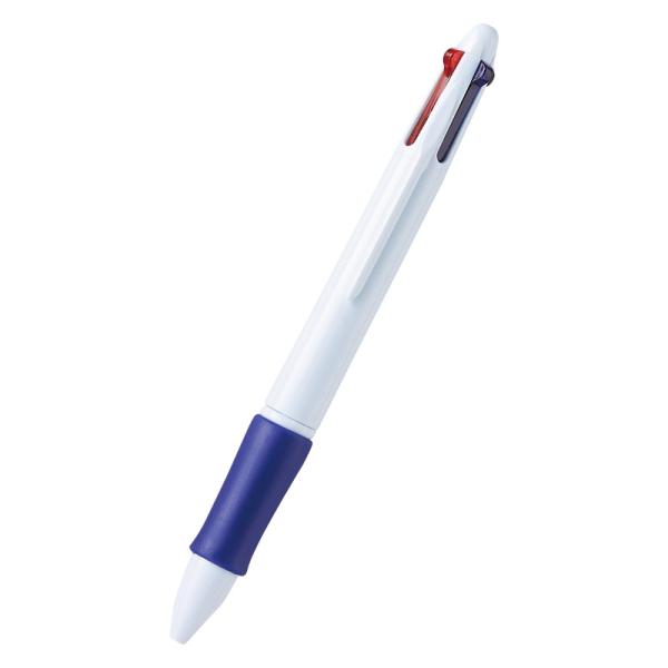 1個から注文可 4芯3色ボールペン(ホワイト) 15310 　ノベルティグッズ 販促品 ノベルティ ...