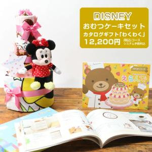 Disney ディズニー 母の日 プレゼント おむつケーキ ミッキー ミニー プーさん ドナルド カタログギフト 名入れ 知育玩具 わくわく 出産祝い｜gift-one