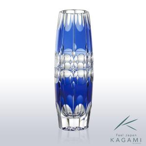 カガミクリスタル ) 江戸切子 花瓶 F489-2627-CCB 切り子 クリスタル