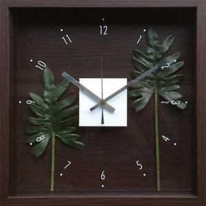 ( アートクロック ) Design Clock Leaf Philodendron cv.kookaburra 掛け時計 雑貨 おしゃれ モダン｜gift-only