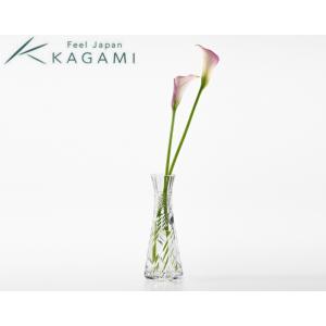 【製造終了品 在庫限り】江戸切子（カガミクリスタル）一輪挿 花瓶 花器 F637-2904｜gift-shop-yamato