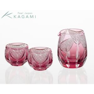 KAGAMI 江戸切子（カガミクリスタル）酒器揃＜祝の膳＞徳利280cc 盃