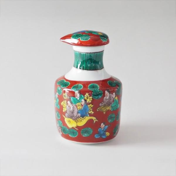 九谷焼醤油差し 大 木米 美山窯 九谷の伝統的な木米（もくべい）柄