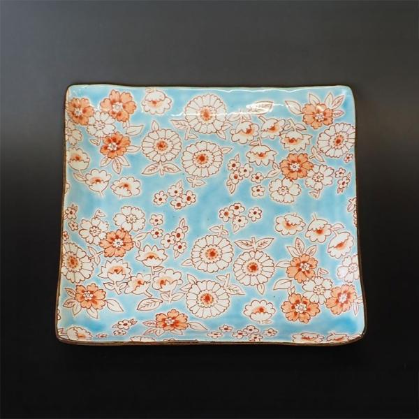 九谷焼 7寸盛皿 フラワーシャワー ：美山窯 オードブル皿 パーティーに