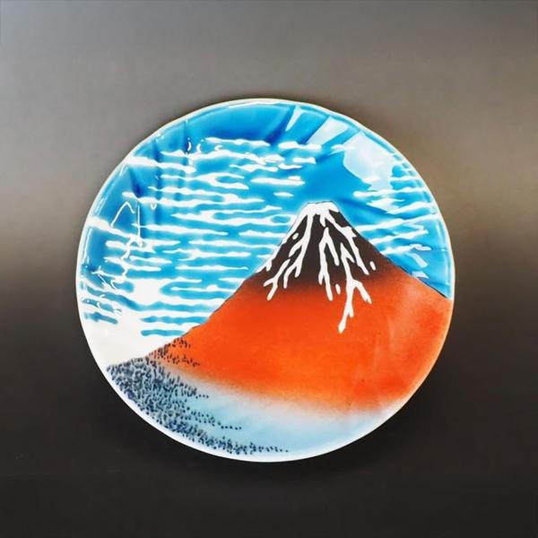 九谷焼 北斎 凱風快晴 5号飾皿：美山窯