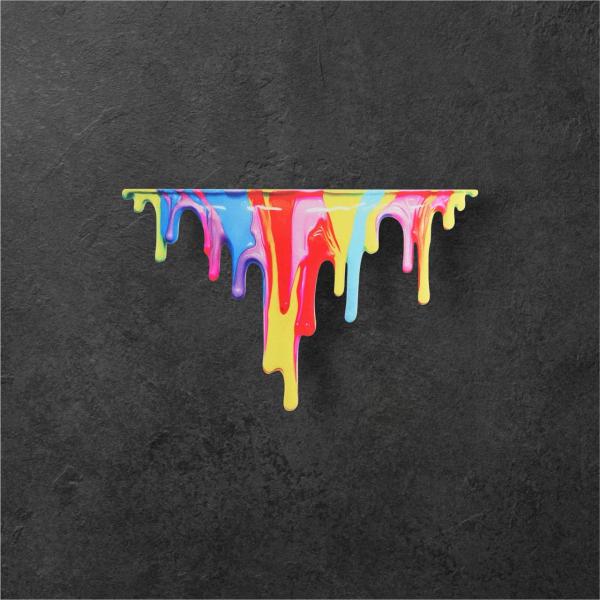 ドーパミン 溶ける虹 C Lサイズ 溢れ出す燃料 ペイントレインボー カーステッカー 車用屋外防水・...