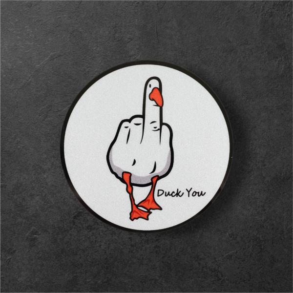 Duck You 中指似のアヒル パロディ Lサイズ かわいい 癒し キャラ カーステッカー 車用屋...