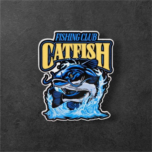 CATFISH FISHING CLUB 川釣り ナマズ カーステッカー 車用屋外防水・反射・UVカ...