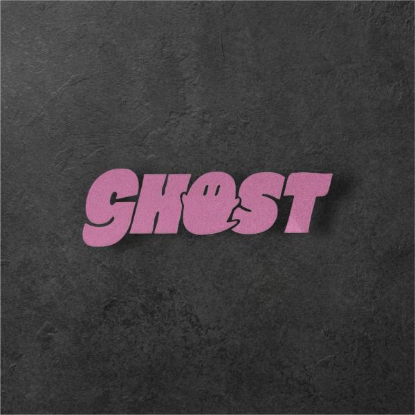 GHOST ステッカー Lサイズ ピンク ゴーストかわいいお化け 幽霊ロゴ カーステッカー 車用屋外...