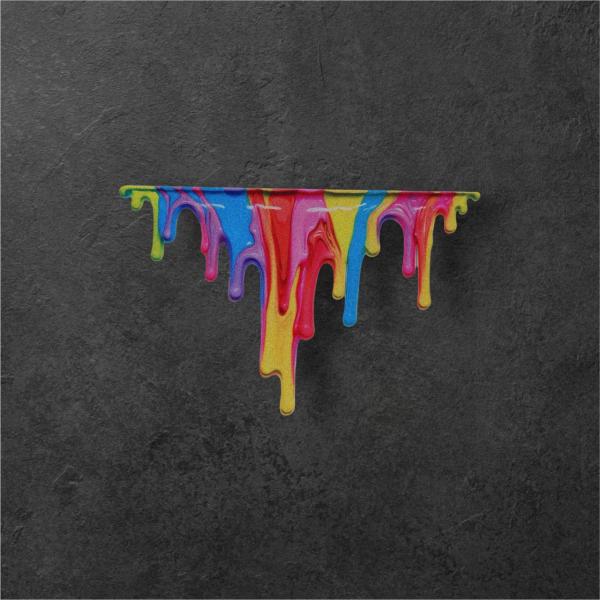 ドーパミン 溶ける虹 C Sサイズ 溢れ出す燃料 ペイントレインボー カーステッカー 車用屋外防水・...