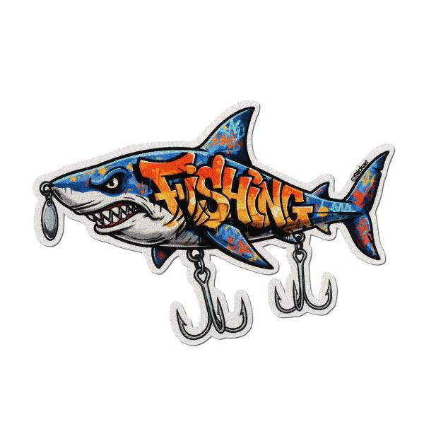 Stickart アイアン・ジョーズ Iron Jaws サメ 鋼鉄の顎 釣り カーステッカー 車用...