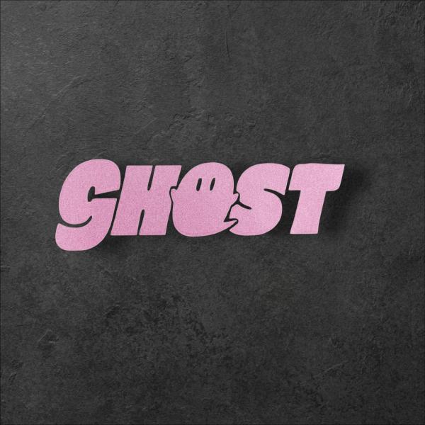 GHOST ステッカー ピンク Sサイズ ゴーストかわいいお化け 幽霊ロゴ カーステッカー 車用屋外...