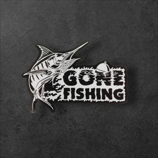 GONE FISHING Sサイズ C 釣り中 メカジキ カーステッカー 車用屋外防水・反射・UVカ...