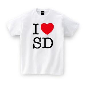 ご当地Tシャツ I LOVE SD TEE アイラブ仙台 ホワイト おもしろtシャツ メンズ レディース ギフト GIFTEE｜giftee