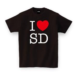 ご当地Tシャツ I LOVE SD TEE アイラブ仙台 ブラック おもしろtシャツ メンズ レディース ギフト GIFTEE｜giftee