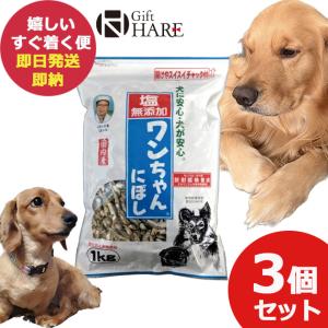 犬 おやつ 塩無添加 国産 ワンちゃんにぼし お徳用 1kg×3個セット 犬用
