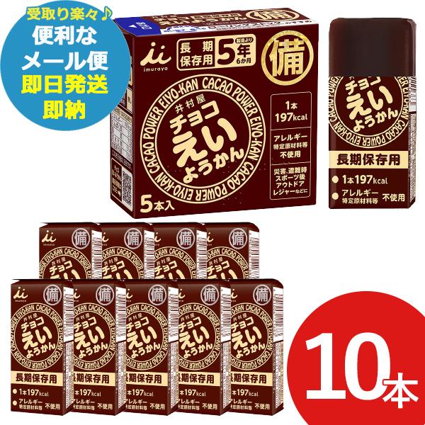 井村屋 チョコえいようかん 55g 10本 羊羹 栄養 補給 (あすつく) 送料無料【メール便専用/...