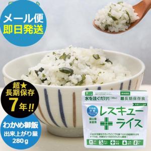 レスキューライス 1食分 わかめご飯 RR-WA100Y7 スプーン付 (即日発送)(賞味期限:2032/9)(メール便/4個迄/同梱不可)【_ 長期保存 _