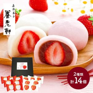 お歳暮 2022 スイーツ 京都 養老軒 博多あまおう まるごと苺大福 白あん こしあん 計14個 和菓子 大福 いちご大福 フルーツ大福  SK2276-W 個包装