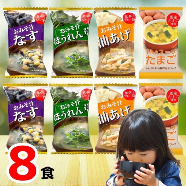 1000円ポッキリ 送料無料 フリーズドライ 味噌汁 たまごスープ 8食 送料無料 【ご自宅向け簡易...