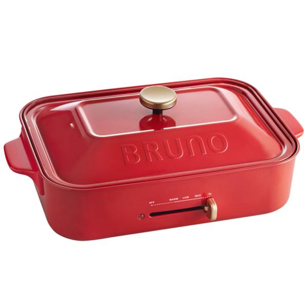 ブルーノ BRUNO コンパクト ホットプレート レッド たこ焼き 平面プレート付属 BOE-021...