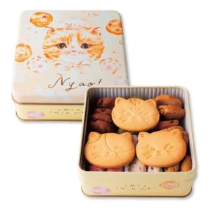 こねこのこねこねクッキー缶 Nyao プレゼント プチギフト ギフト ねこ 猫 クッキー クッキー缶 缶ケース ねこ缶 かわいい 焼き菓子 詰合せ ホワイトデー 母の日｜giftplaza-online