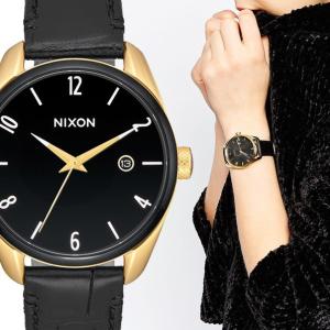 NIXON ニクソン THE BULLET Leather ブレット バレット ブラック/ゴールド 型押しレザー レディース 時計 A4732226｜gifttime