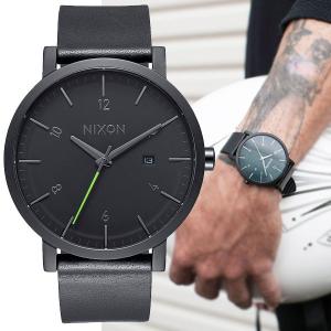 NIXON/ニクソン a945001 THE ROLLO ロロ レザー ブラック メンズ レディース ユニセックス 腕時計 A945-001｜gifttime