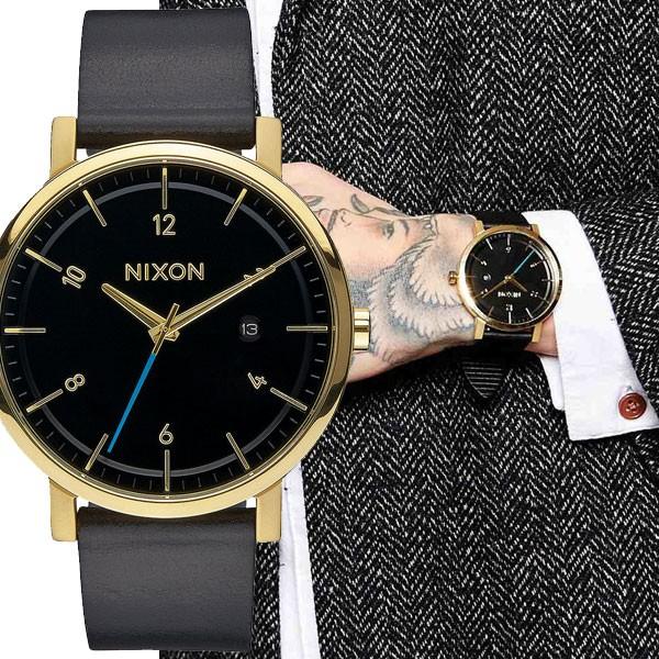 NIXON/ニクソン a945513 THE ROLLO ロロ レザー ブラック メンズ レディース...