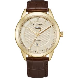 CITIZEN シチズン Eco-Drive エコドライブ CORSO レザー ブラウン 海外モデル...