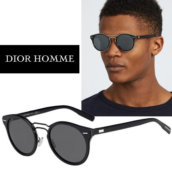 DIOR HOMME 0209/S 0GLR Y1 Round ラウンド マットブラック ディオール...