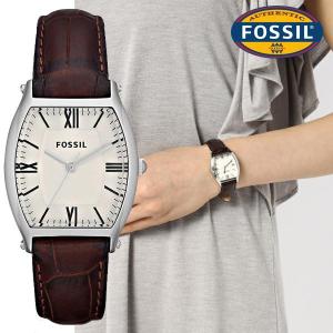 FOSSIL フォッシル es3122 WALLENCE ブラウン レザー エッグシェルサテン 腕時計｜gifttime