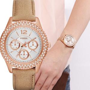 FOSSIL フォッシル Stella ステラ ローズゴールド ベージュレザー レディース 腕時計  ES3816｜gifttime