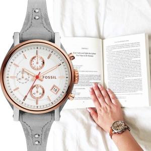 FOSSIL フォッシル Original Boyfriend オリジナルボーイフレンド レザー グレー レディース 時計 ES4045｜gifttime