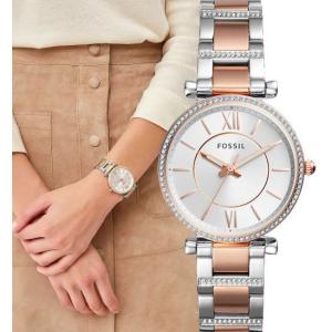 FOSSIL フォッシル es4342 CARLIE Two-Tone Stainless Stainless ローズゴールド/シルバー ステンレス  レディース 腕時計｜gifttime