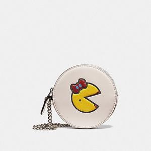 メール便・送料無料 COACH ZIP PACKMAN COINCASE F73166-SVCAH WHITE LEATHER /PAC-MAN  コーチ パックマン 小銭入れ レザー・パックマン マルチカラー/シルバー｜gifttime