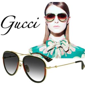 ☆ GUCCI グッチ gg0062s-003 GOLD / RED / GREEN UNISEX Aviator SUNGLASSES ゴールド・レッド・グリーンレンズ ユニセックス 日本製｜gifttime