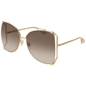 ☆GUCCI グッチ gg0252s-003 Gold / Brown UNISEX SUNGLASSES ゴールド/ブラウン レンズ ユニセックスサングラス イタリア製∵｜gifttime