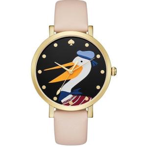 kate Spade New York  ［ケイトスペード ニューヨーク］KSW1137 METRO  Black pelican dial Watch  ベージュレザー ペリカン アナログ レディース 腕時計∵｜gifttime