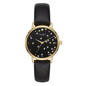 kate Spade New York Metro watch KSW1395  ［ケイトスペード ニューヨーク］メトロ ブラック・ゴールド 腕時計  ブラックレザーベルト レディース｜gifttime