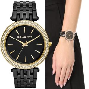 MICHAEL KORS [マイケルコース] mk3322 Darci ダルチ ダルシ ブラック・ゴールド・クリスタル レディース 腕時計｜gifttime