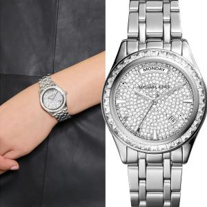 Kiley カイリー スモール  MK6144 パヴェ クリスタル シルバー アナログ レディース 腕時計 マイケルコース MICHAEL KORS｜gifttime