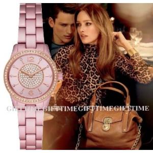 MICHAEL KORS MK6754 Runway Pink Aluminum Ladies Wa...