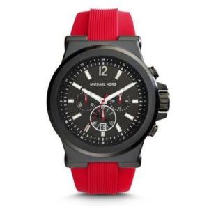 MICHAEL KORS[マイケルコース] mk8382 Dylan　Silicone  ディラン　レッド×ガンメタル　シリコンバンド　メンズ クロノグラフ腕時計｜gifttime