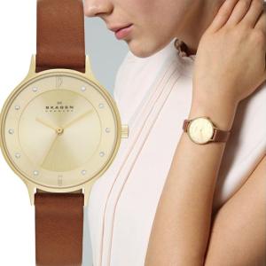 SKAGEN スカーゲン アニタ シャンパンゴールド SKW2147 Anita Brown Leather レディース ブラウンレザー 腕時計