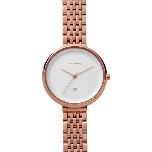 SKAGEN スカーゲン skw2421 Gitte rosegold ホワイトダイヤル・ローズゴールドクウォーツ レディース ステンレスベルト腕時計｜gifttime