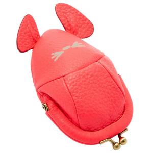 FOSSIL フォッシル NEON CORAL MOUSE COIN POUCH sl7282p/SL7282281 ネズミ マウス コインケース ネオンピンク レザー｜gifttime